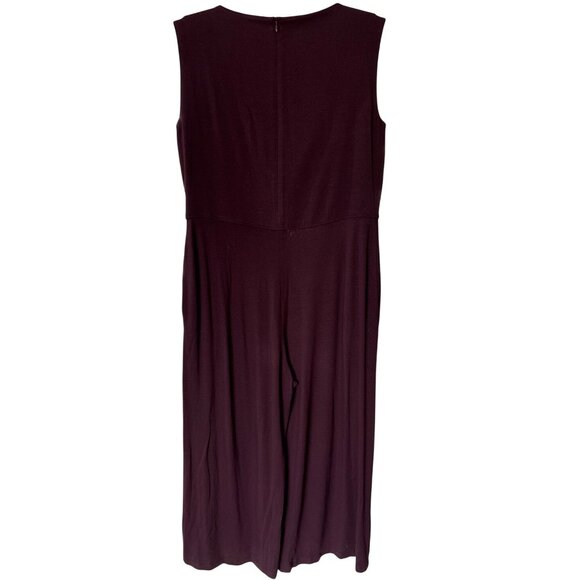 Eileen Fisher Bateau‎ Neck Wrap Jumpsuit Romper Cassis Jersey Size Small Petite - Picture 6 of 10